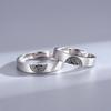 Double Happiness Sterling Silver Couple Rings - Chinese Style Valentine's Day Gift