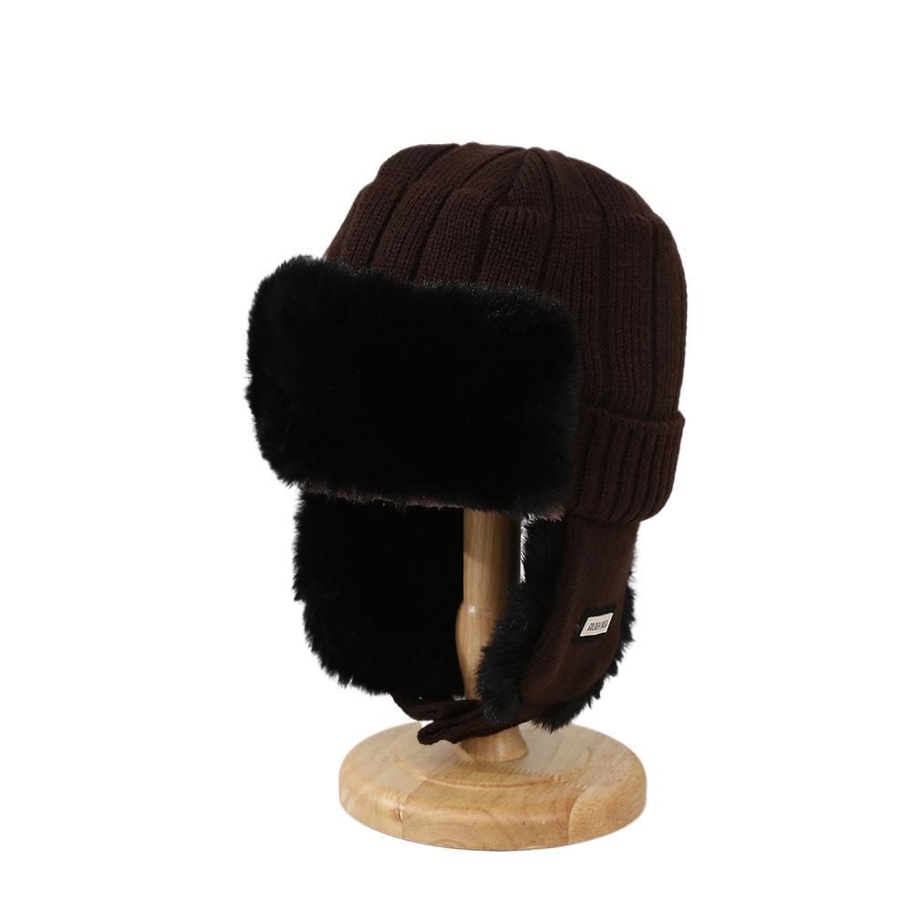 Winter Outdoor Cycling Warm Hat Men Women Lei Feng Hat Fleece Thickened Ear Protection Knitted Hat Cold Proof Windproof Thermal
