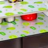 4pcs Waterproof Refrigerator Liner Set Moisture Proof Non Slip Washable Reusable EVA Mat Lemon Pattern Drawer Cabinet Shelf Liner for Kitchen Use