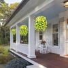 2pcs Artificial Hanging Petunia Flowers UV Resistant Faux Plants Outdoor Fake Petunia Stripe Spring Summer Decor for Home Mantel Door Porch Patio