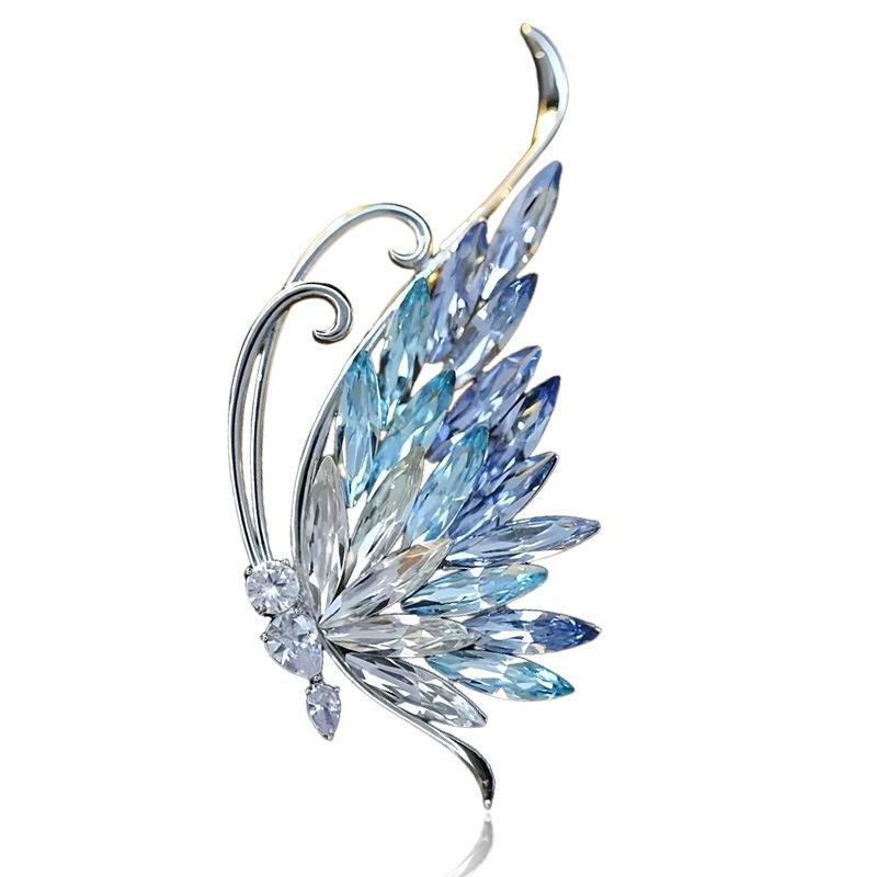 High-End Crystal Butterfly Brooch Women'S Niche Temperament Light Luxury Pin High-End Suit Coat Corsage With Accessories