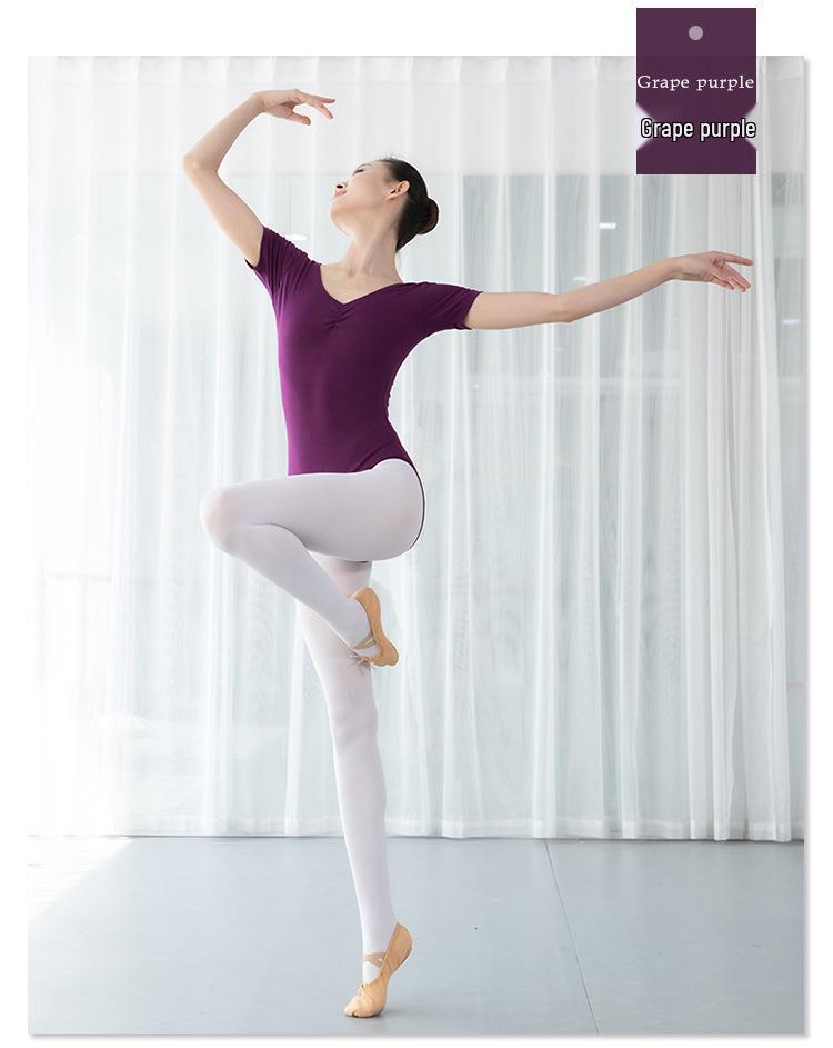 Cotton Adult Backless Sherbin Women's Short Sleeve Dance Ballet Leotard