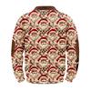 Men's Fashion Christmas Printed Corduroy Zipper Shirt