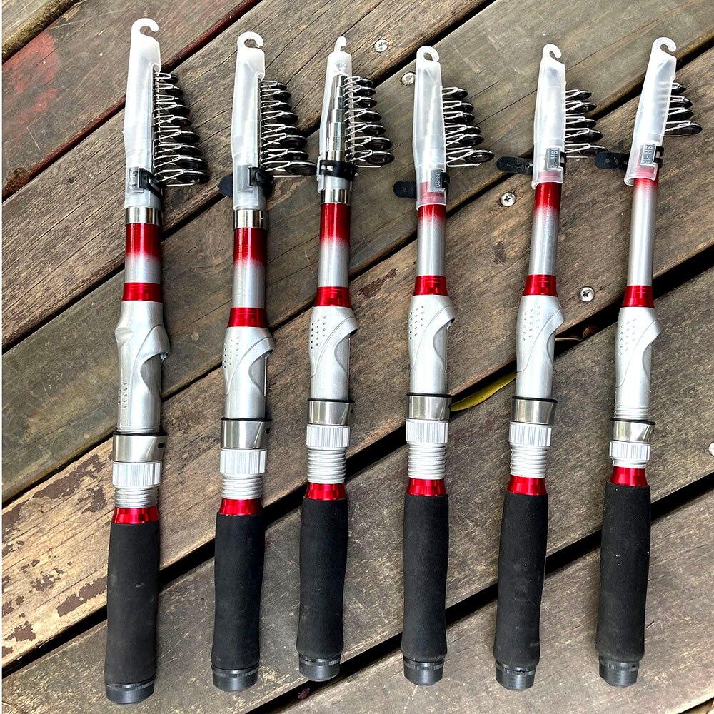 חכה טלסקופית ניידת 1.8M -3.6M מזין קרפיונים קשה FRP סיבי פחמן מוט חכה ים