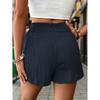 VEZFAA Women's Fashion Casual Solid Color Print High Waist Sport Shorts
