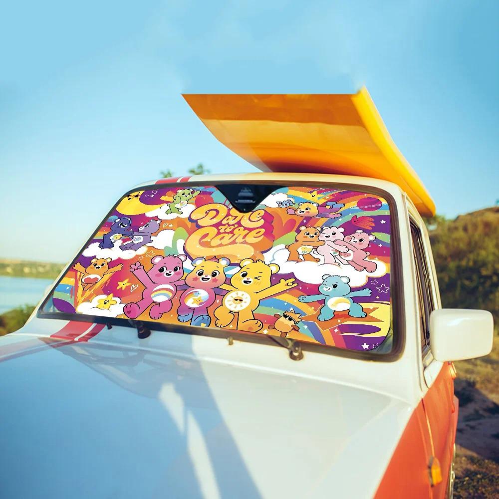 Cartoon Car Sunshade: Windshield Sun Protection & Heat Insulation