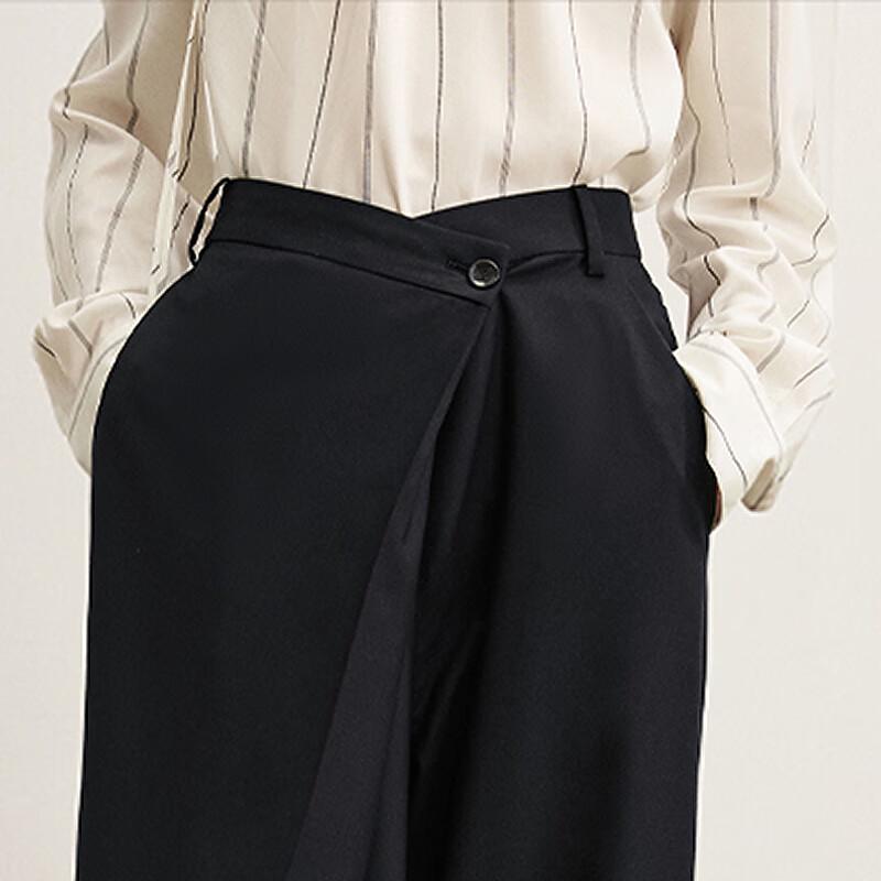 LESS 2025 Autumn Wool Silk Blend Casual Trousers