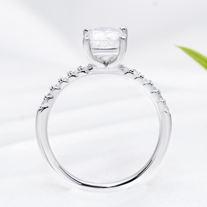 Fancy Asscher Cut 5.5x5.5mm 0.8ct Moissanite Wedding Ring 925 Sterling Silver VVS1 White Moissanite Engagement Ring for Women