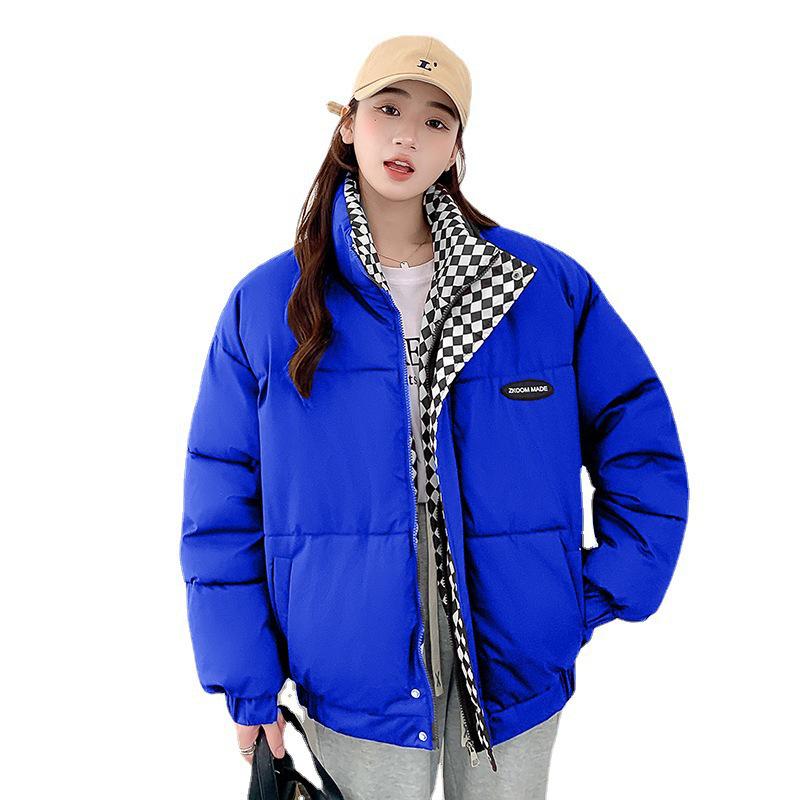 Women's 2025 Winter Slimming Korean Style Thickened Cotton Jacket - Trendy Short Stand Collar Coat
