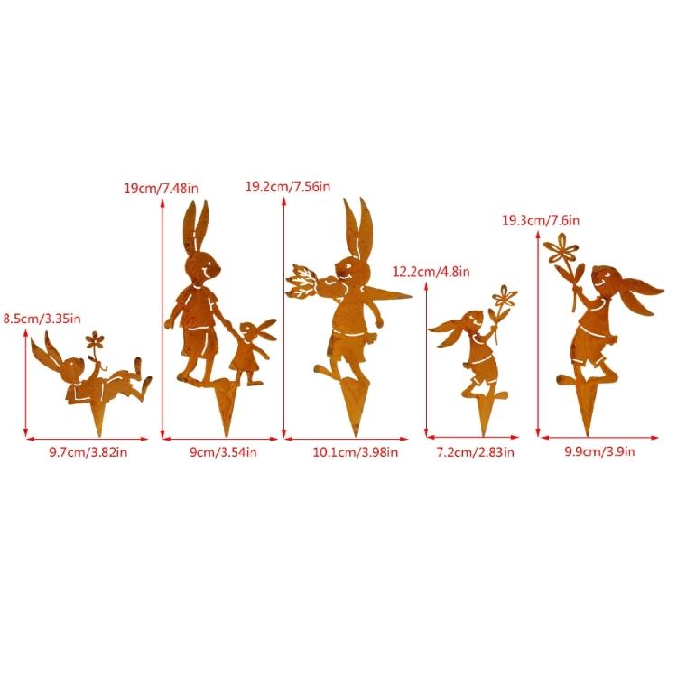 Metal Animal Yard Decors Garden Art Rust Animals for Outside Decorations