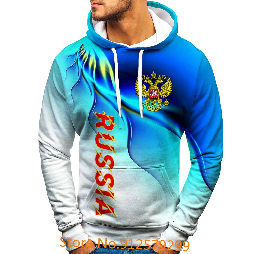 2022 New Russia Logo Hoodie Men's and Women's 3D Printing Sweatshirts Street Hip Hop Russia Flag Comfortable Pullovers