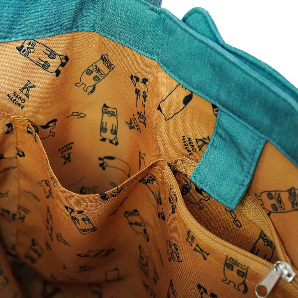 [Kusuguru Japan] Nekomaruke Tote Bag BG