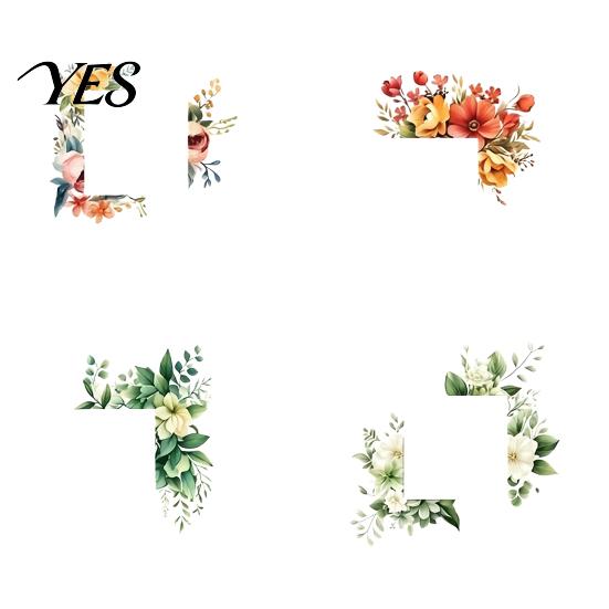 Stain Resistant Wall Sticker 4 Pcs Plants Flower Switch Stickers, Leaves Floral Light Decal, Shiny Film Decal Removable Socket for Kids Girls Bedroom D