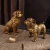 Golden Animal Series Ornament Toys: Simulated Pet Dog Decor for Living Rooms