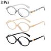 3 Pcs Per Set Oval Glasses  New in Fashion Vintage Blue Light Blocking Optical Frames Trendy Luxury Brand Design Eyeglasses