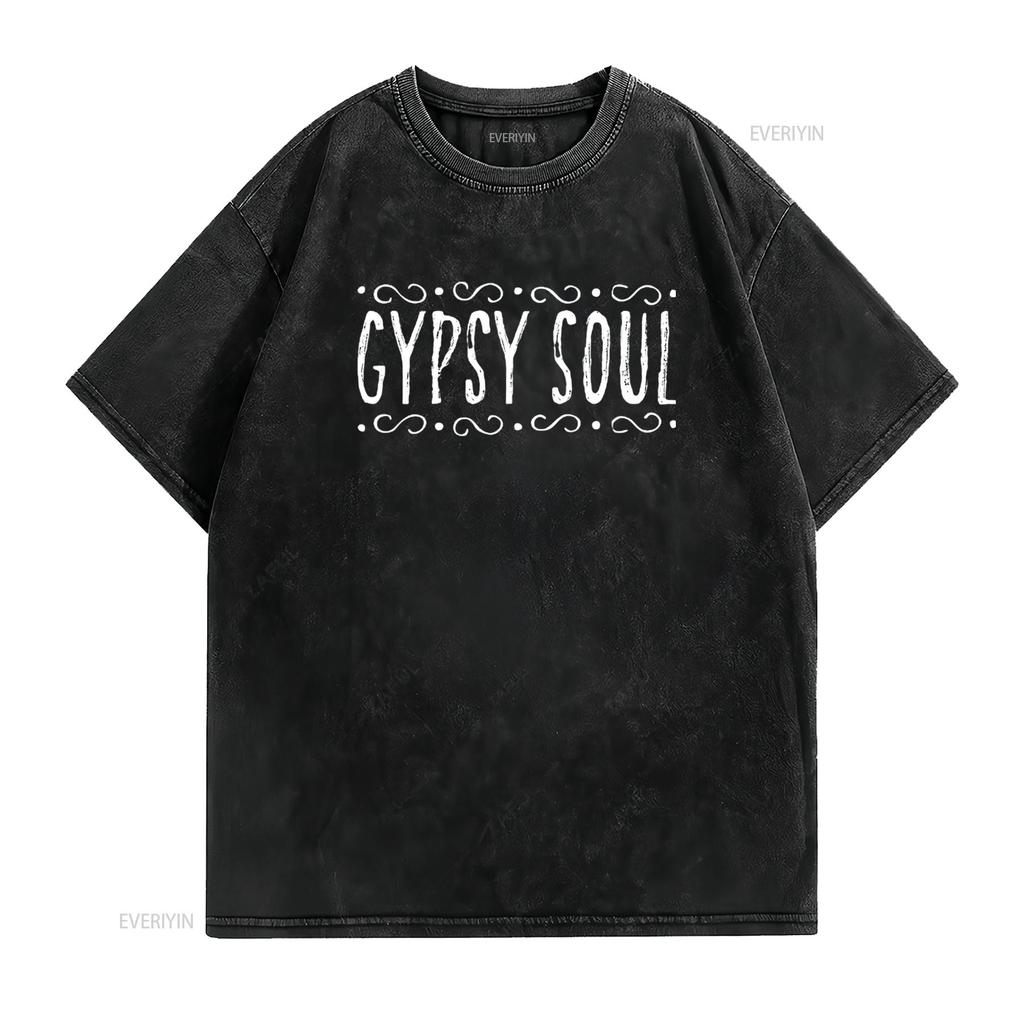 Mens Gypsy Soul Hippie Free Spirit T Shirt Black 4X Large Vintage Washed Streetwear Versatile Top For Everyday Wear Comfortable