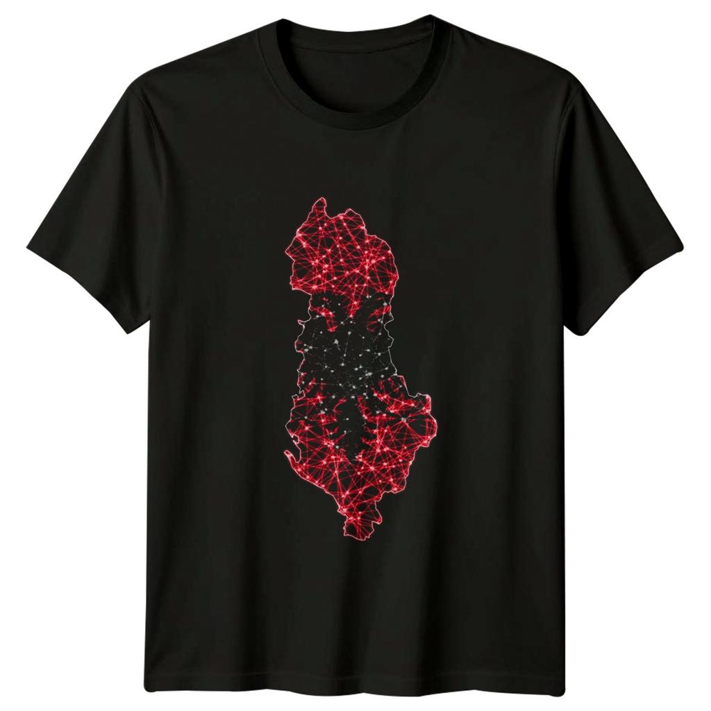 Albania Mesh Map Unisex T-shirt Albanian Heritage Albania Birthday Gift For Him And Her Unisex T-shirt