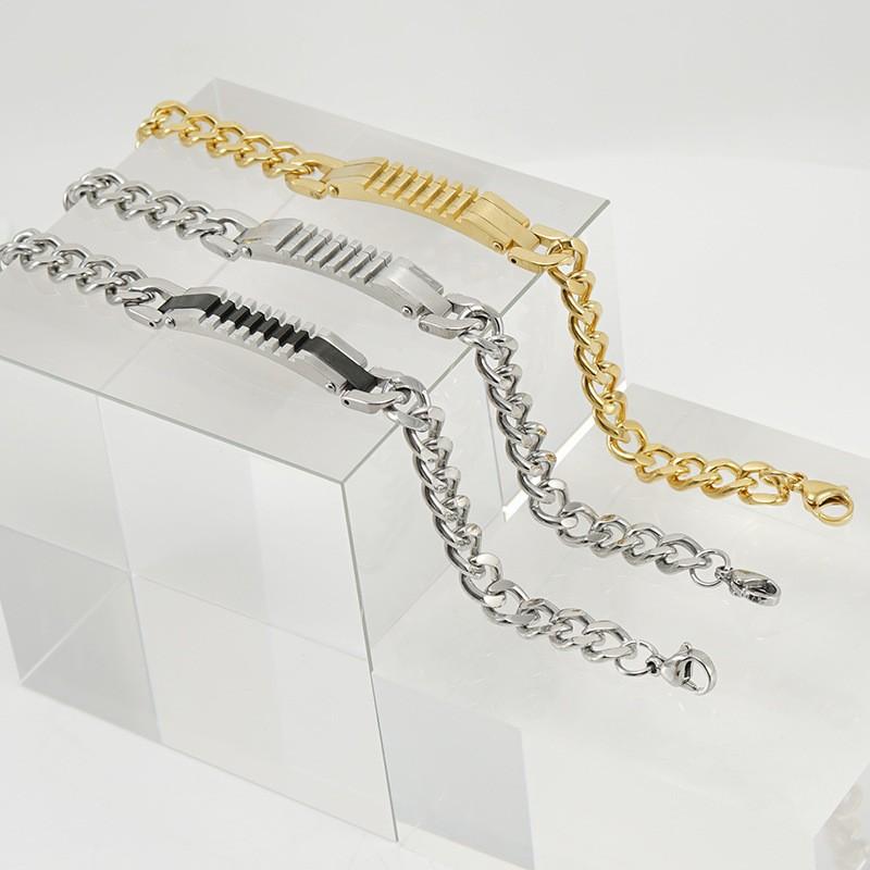 

New Stainless Steel Fashion Versatile Men s Bracelet 18K Titanium Steel Bracelet Bracelet Men s Jewelry 18K