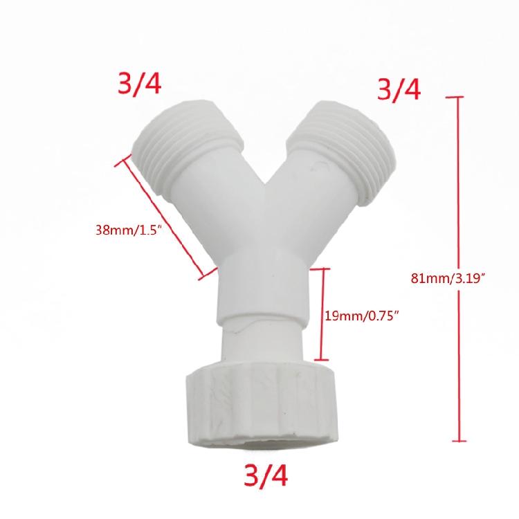 3 Ways Connector 3/4'' Y Splitter Connector Plastic Y-piece Duct Hose Connector
