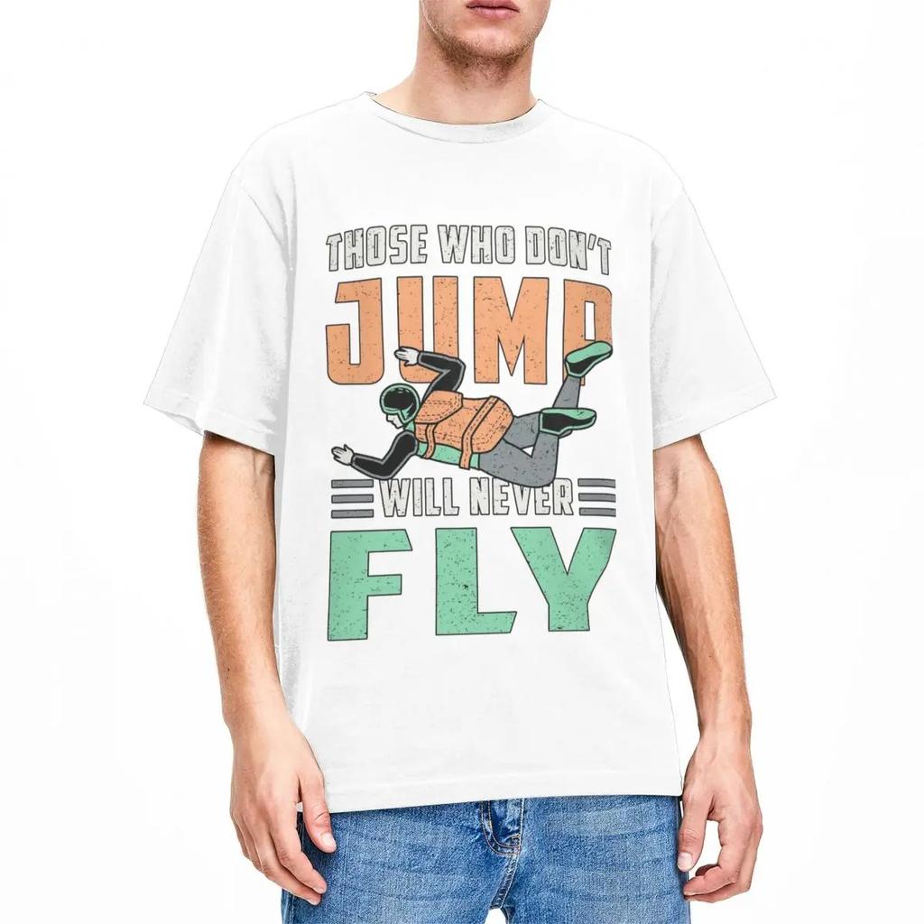 Skydiving Skydiver Jump Retro Funny Gift Men Women T Shirts Skydive Parachuting Tees T-Shirt Pure Cotton Gift Idea Clothes