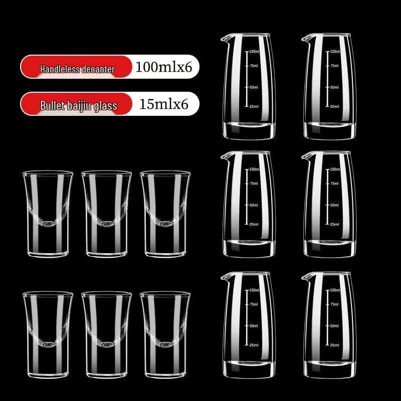 Handmade Glass Baijiu Dispenser & Shot Glass Set