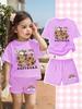 Cartoon Capybara Funny Print Boy Girls Short Sleeved T-Shirt Casual Shorts Children's Set Summer Casual Suit 2 Piece Tracksuits