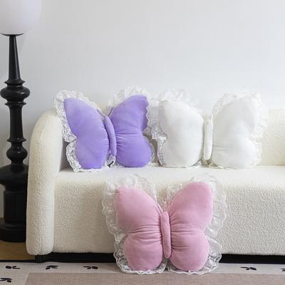 Butterfly Lace Pillow Butterfly Shaped Decorative Pillow For Sofa Couch Bed Plush Velvet Lumbar Support Cushion For Office Chair