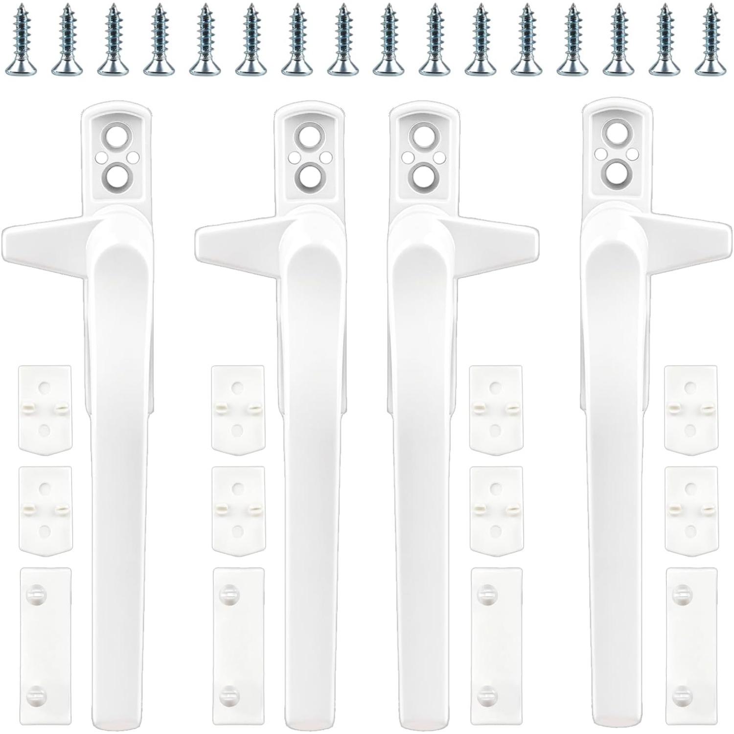 Window Handles 4PCS Aluminum White Universal Espag Left Right Handles Double Glazing Window Handles White Handle for UPVC Windows and Sliding Doors 4PCS