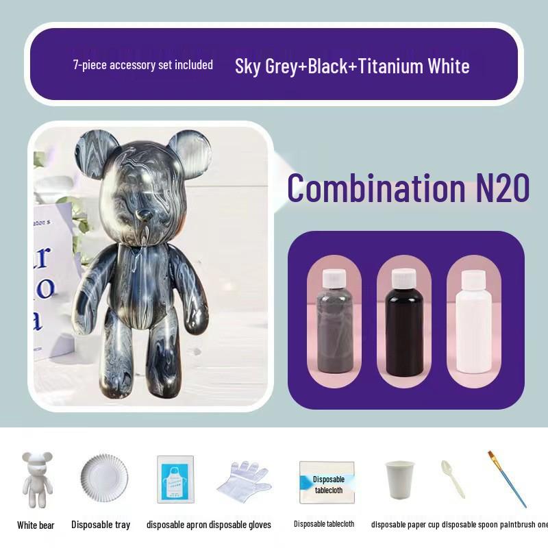 Acrylic Pigments White Bear Set for Creative Handcrafted Graffiti Painting