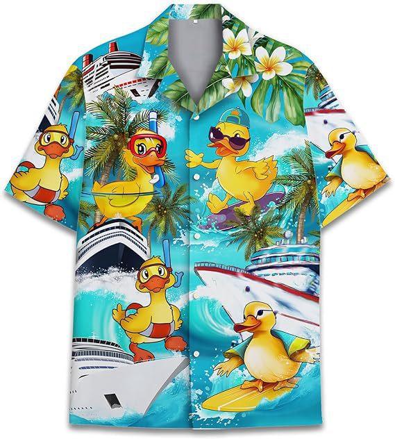 1D digital printing men's lapel short-sleeved shirt hot casual European and American thin breathable and quick-drying