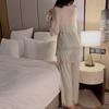 Sweet Girly Pajamas for Women Spring Mesh Lace Casual 3-piece Home Wear Sexy Pajamas for Women