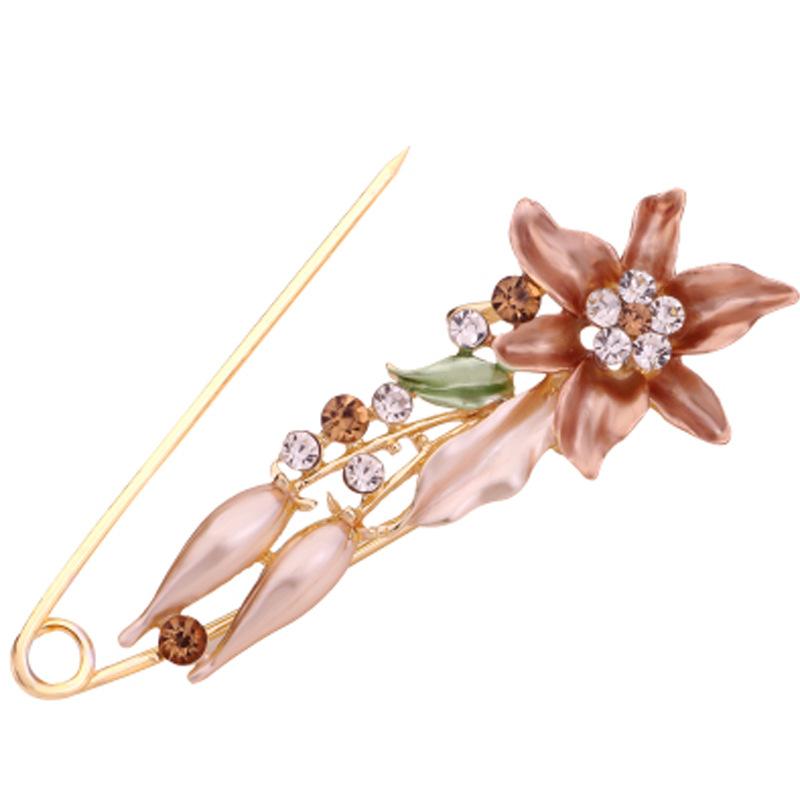 1PCS Large Pin Bohemian Style Shiny Brooch Coat Anti-exposure Silk Scarf Buckle Shawl Buckle Pin Versatile Corsage