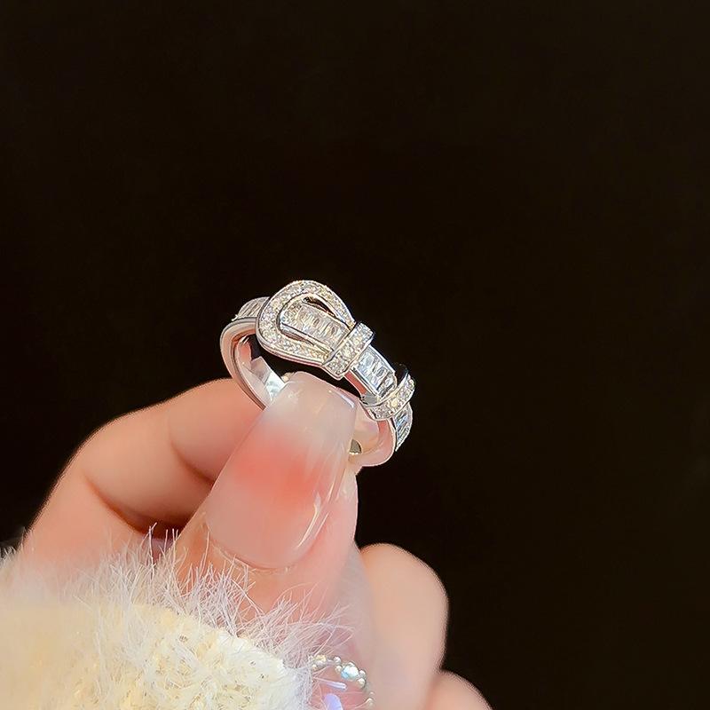 Prsten na otevírání sáčků se cukrem, pozlacený skutečným zlatem, osazený diamanty, Lehký, Vysoce luxusní, High-end, Prsten na ukazováček, Univerzální šperk pro dojíždění