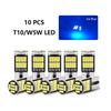 10PCS T10 W5W 194 501 Led Bulb Canbus No Error Car Interior Light 26 SMD 4014 Chip Pure White Instrument Lights Lamp Auto Bulb