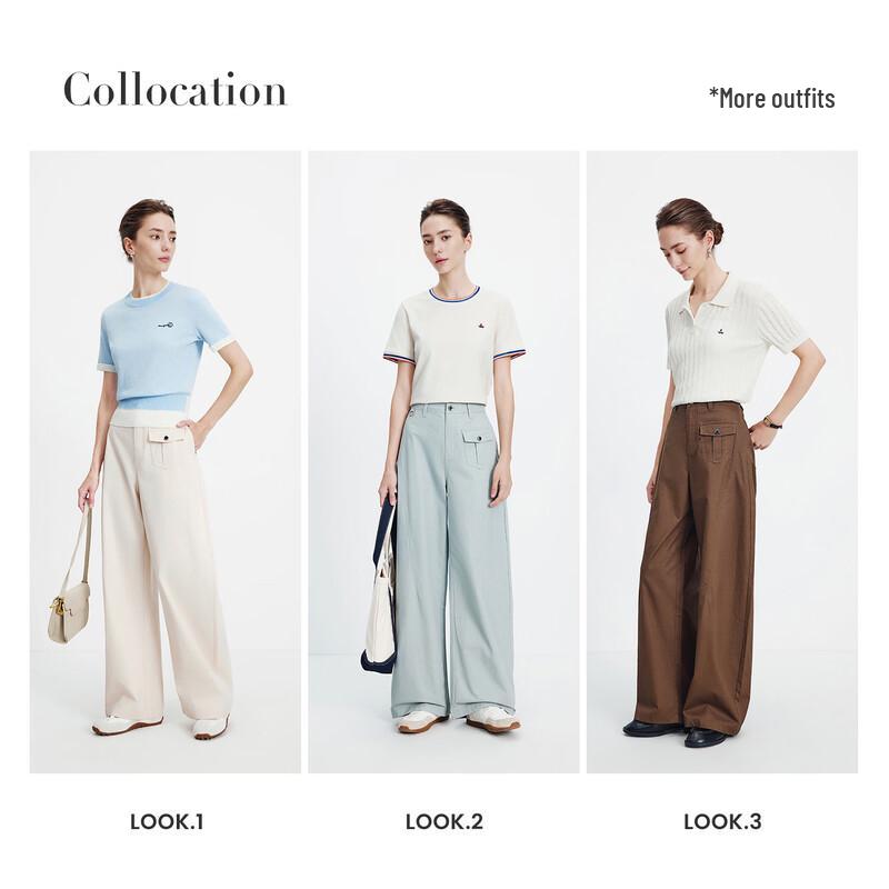 Navigare Women's Spring/Summer Cotton Casual Wide-Leg Pants