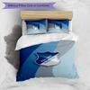 Set Lenzuola 3 Pezzi Stampato TSG Hoffenheim FC Copripiumino Traspirante con Federe Biancheria da Letto Decorativa per Camera da Letto Casa