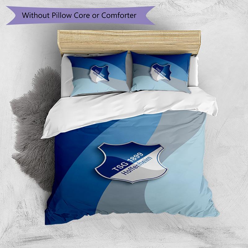 Set Lenzuola 3 Pezzi Stampato TSG Hoffenheim FC Copripiumino Traspirante con Federe Biancheria da Letto Decorativa per Camera da Letto Casa