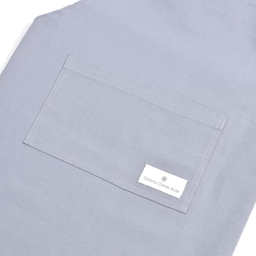 Colorful Candy Style Back Cross Children's Apron (100-120cm) in Solid Color or Grayish Blue, Boys', Easy-to-Put-On, Includes Triangle Scarf Set (N7909