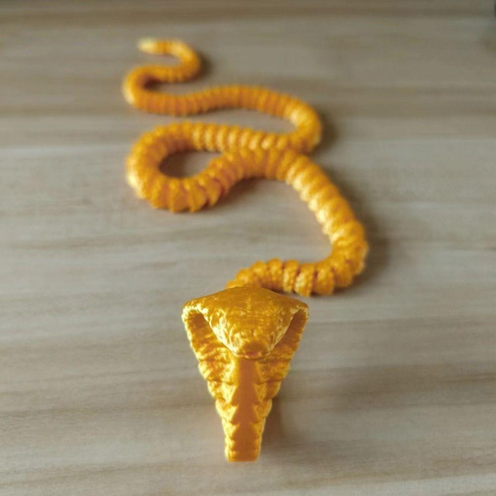 Realistic 3D Printed Snake Multicolor Animal Simulation Model Cobra Ornament  Car Decoration