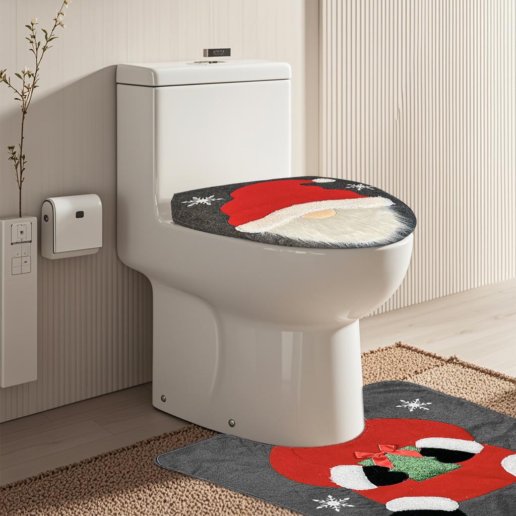 Christmas Faceless Old Man Toilet Cover Home Hotel Christmas Toilet Cover Christmas Toilet Decorations
