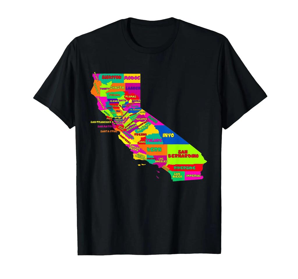 United States Map with States and Capital Cities Tee Shirt TShirt Men Women Summer Fashion Cotton Roundneck Shortsleeved Top