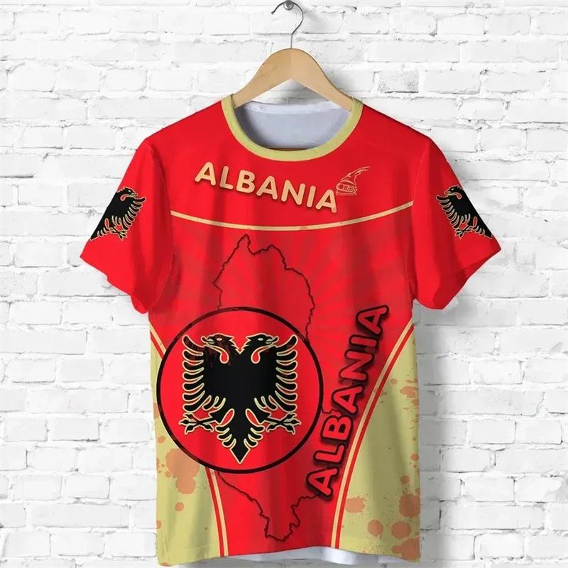 Albania National Emblem Graphic Short Sleeve T-shirt