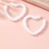 Sweet Cool Plush Heart Hoop Earrings Exaggerated Dangle Earrings Birthday Gift