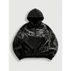 Oversized Hooded Sweatshirt With Skull Print Streetwear Unisex Loose Fit Casual Top