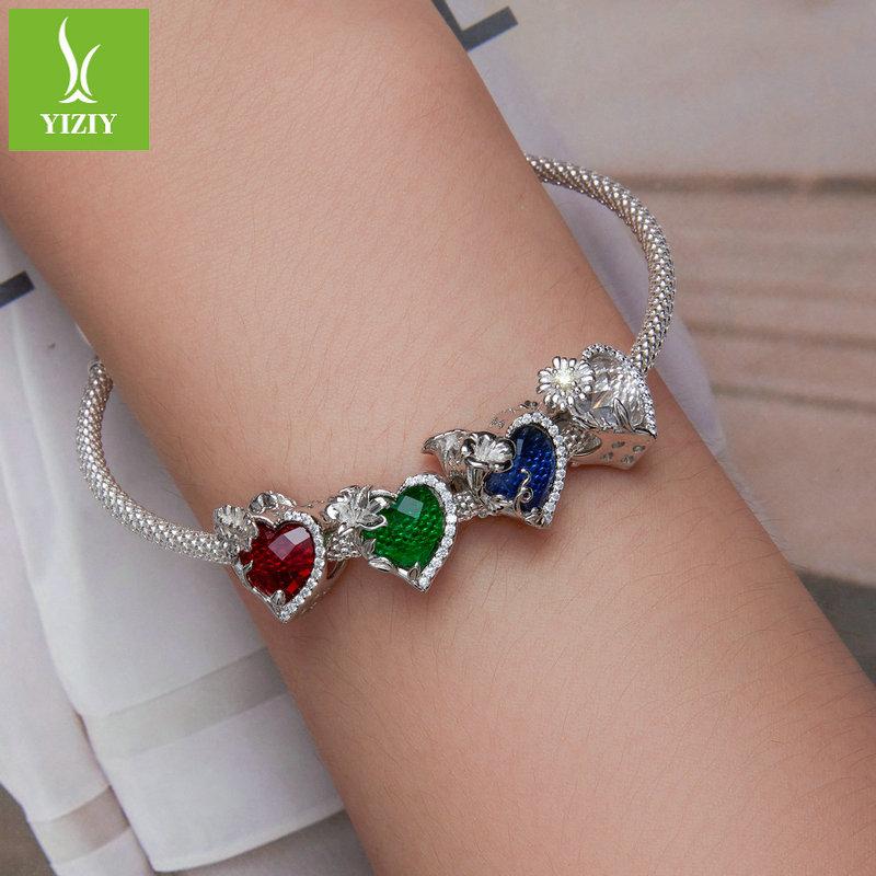 December Birthstone Bracelet Beads, Month Flower Language S925 Silver Love Bead Accessories