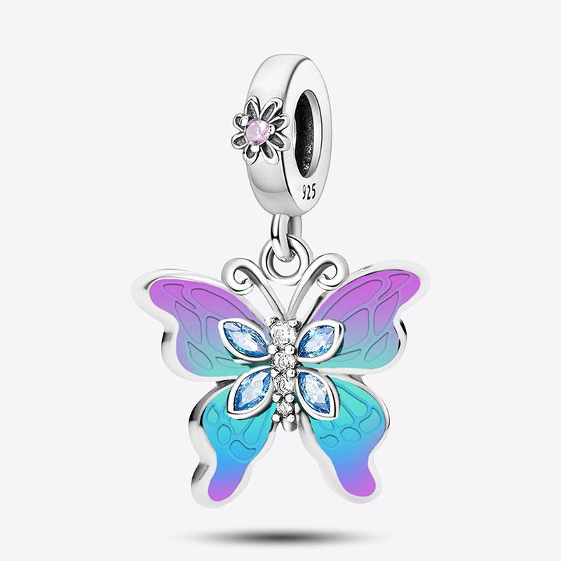 Copper Colorful Butterfly Series Fit Diy Charms Beads Necklace Making Gift Of High Quality Fine Jewelry For Womens
