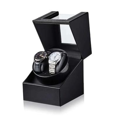 Double Watch Winder for Automatic Watches Automatic Watch Winder Leather Box 2 Slots Watch Winder for Men with Quiet Motor