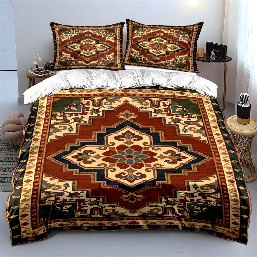 Geometric Floral Medallion Design. Bedding Sets Duvet Cover Sets Duvet Covers Pillowcases(1 * Duvet Cover 2 * Pillowcases Without Duvet Insert)