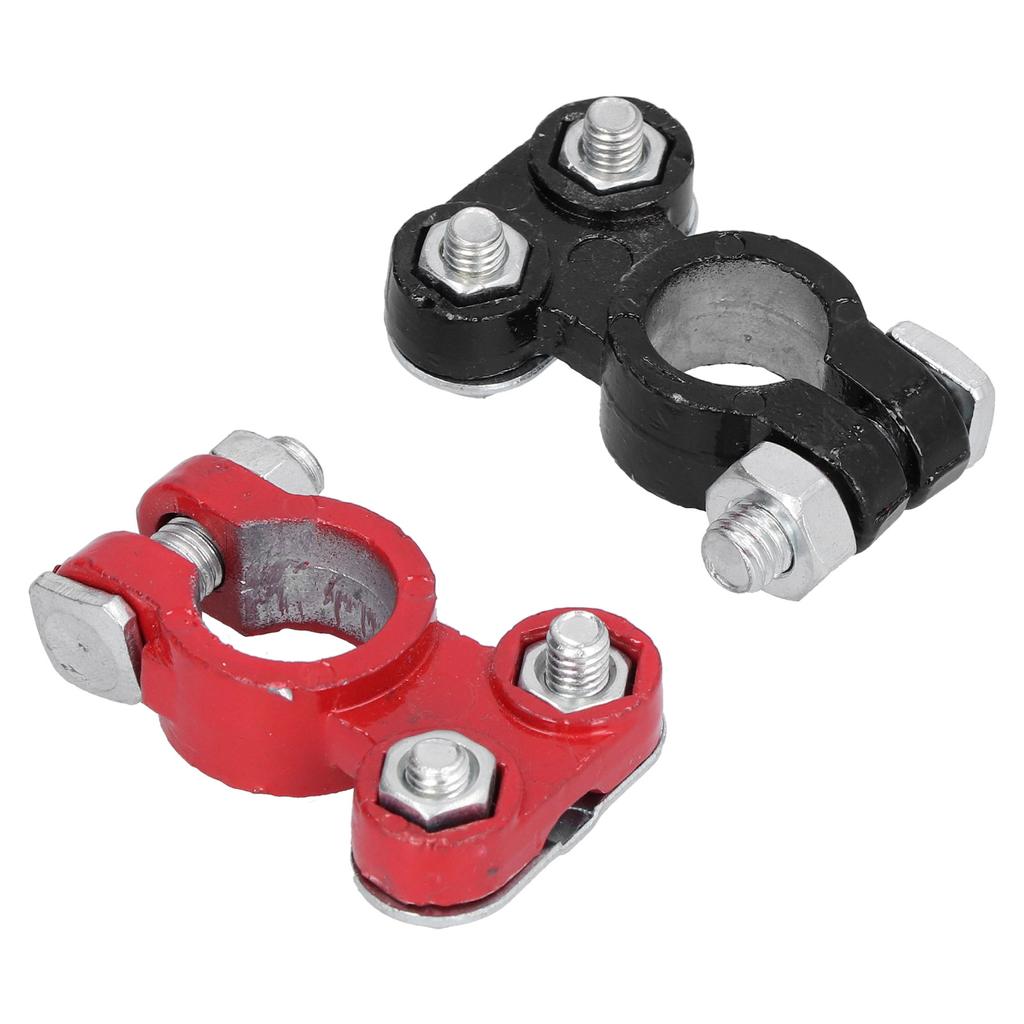 2pcs Battery Terminal Clamp Positive Negative Top Post End Connector with 2 Washers