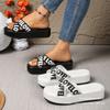 New cross-strapped thick-bottomed cool slippers 2025 summer casual letter color matching large-size beach slippers women 43